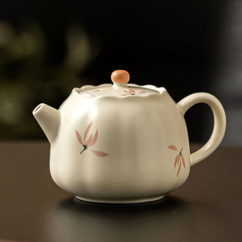Beige-Glazed-Orchid-Bud-Ceramic-Teapot-158ml-3