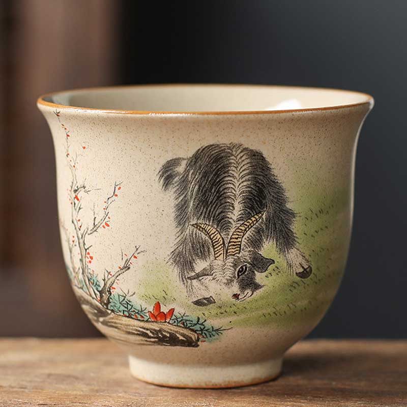 Chinese 12 Zodiac Ceramic Tea Master Cups 130ml