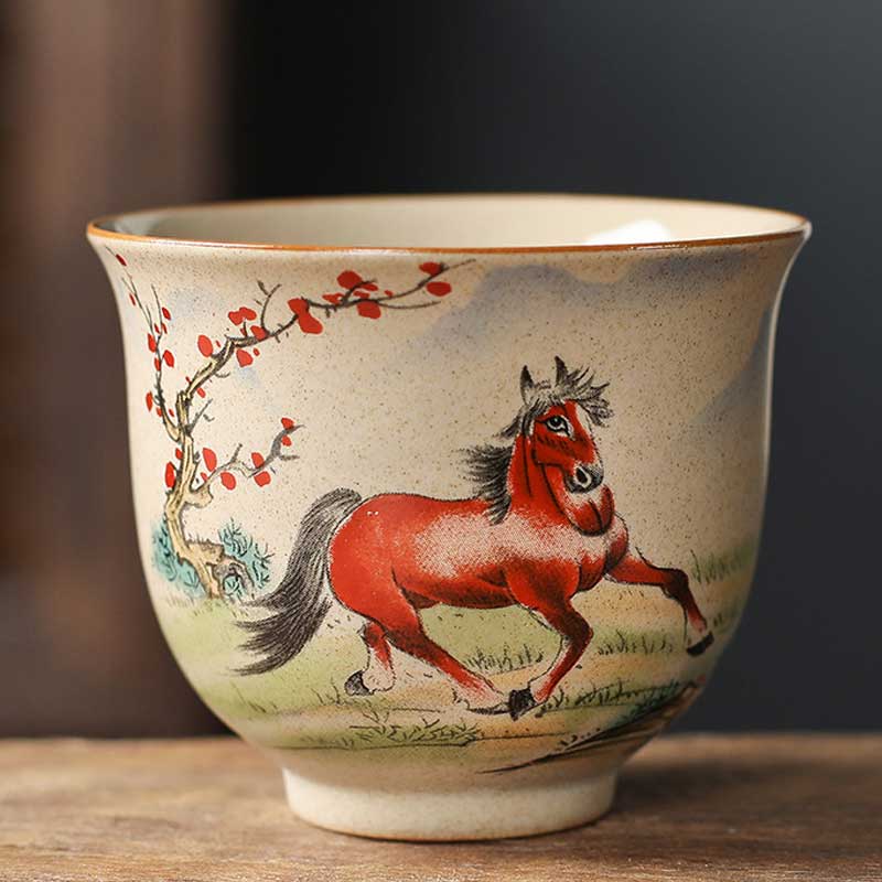 Chinese 12 Zodiac Ceramic Tea Master Cups 130ml