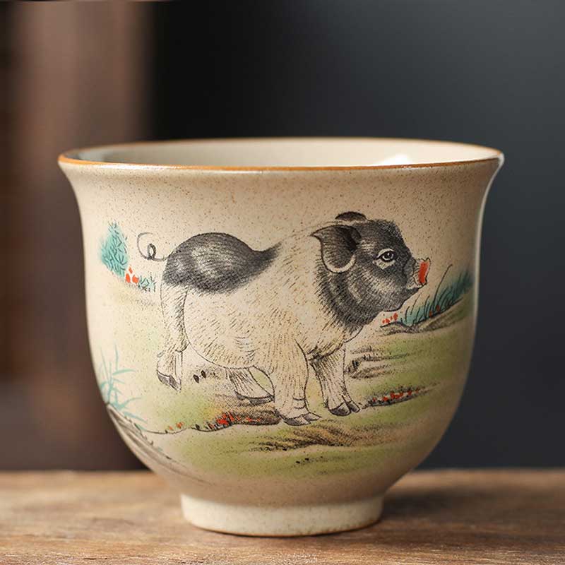 Chinese 12 Zodiac Ceramic Tea Master Cups 130ml