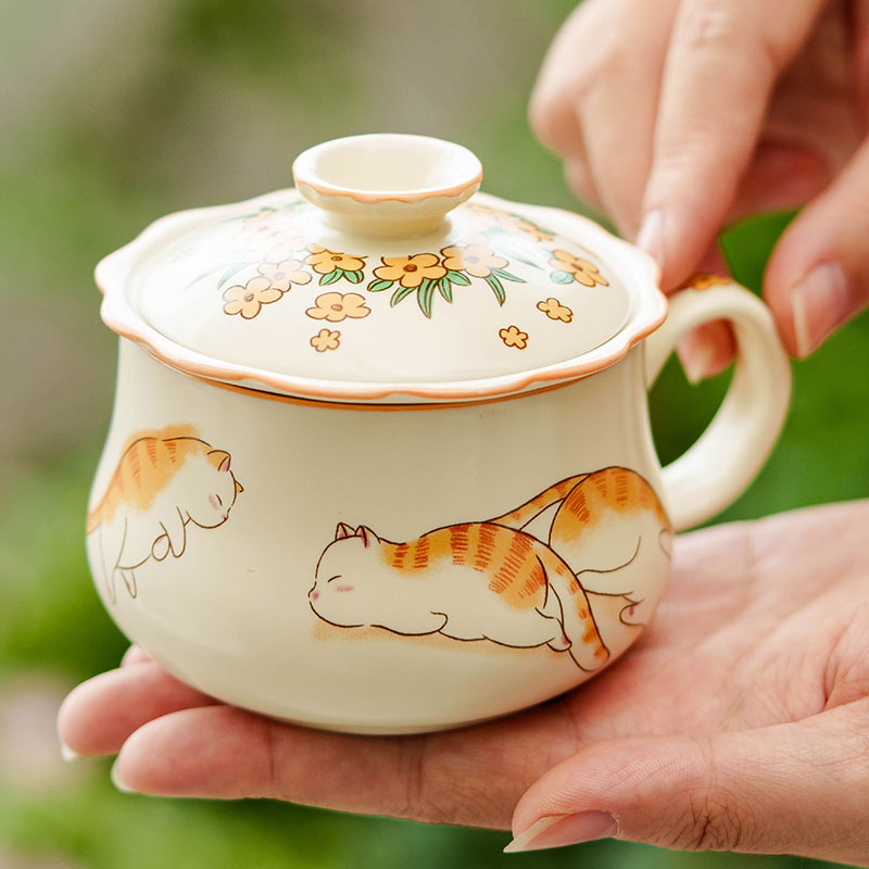 Chinese-Cute-Beckoning-Cat-Ceramic-Tea-Cup-Mug-with-Infuser-and-Lid-135ml-4