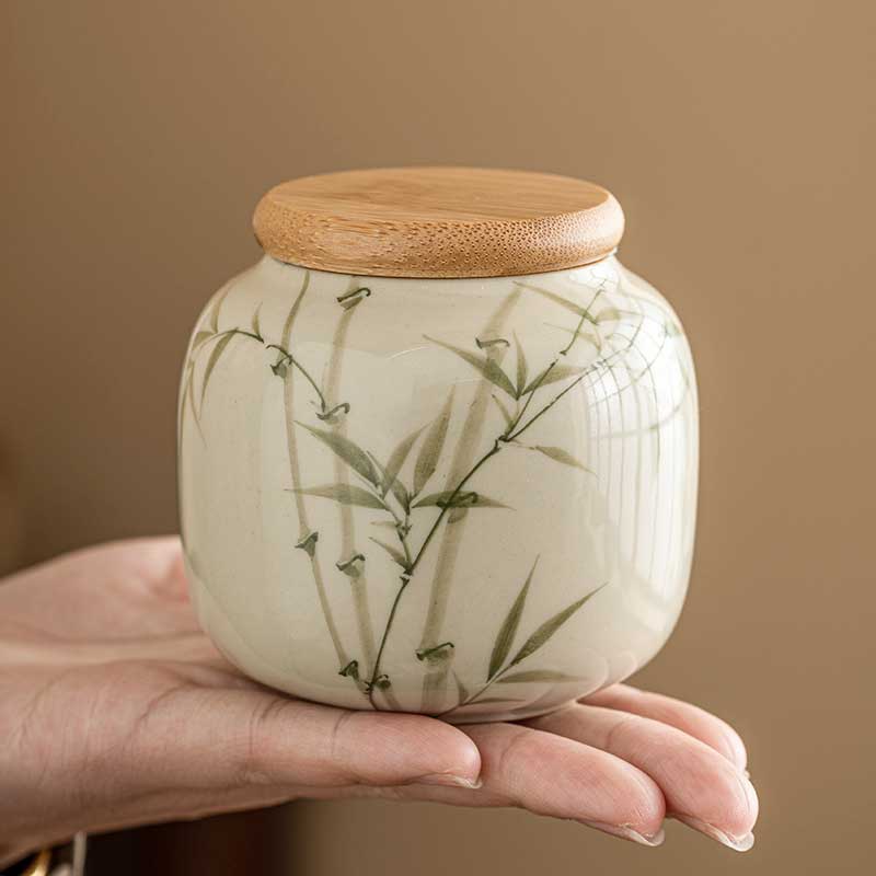 Chinese-Emerald-Green-Bamboo-Ceramic-Airtight-Tea-Canister-1