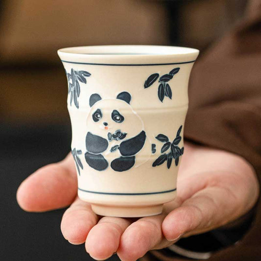 Chinese-Hand-Painted-Panda-Ceramic-Tea-Cup-with-Bamboo-Joint-Design-70ml-1