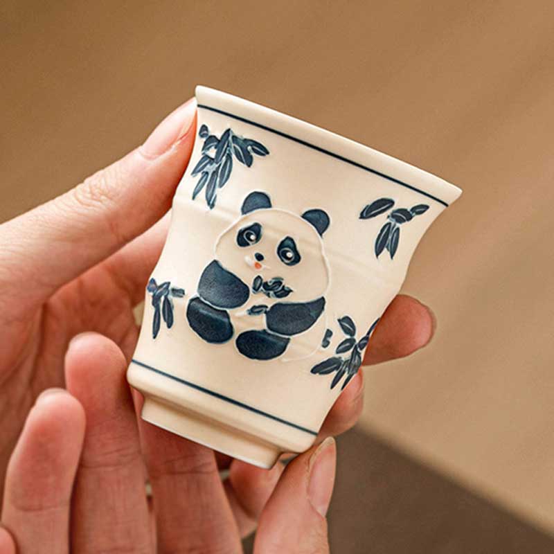 Chinese-Hand-Painted-Panda-Ceramic-Tea-Cup-with-Bamboo-Joint-Design-70ml-3