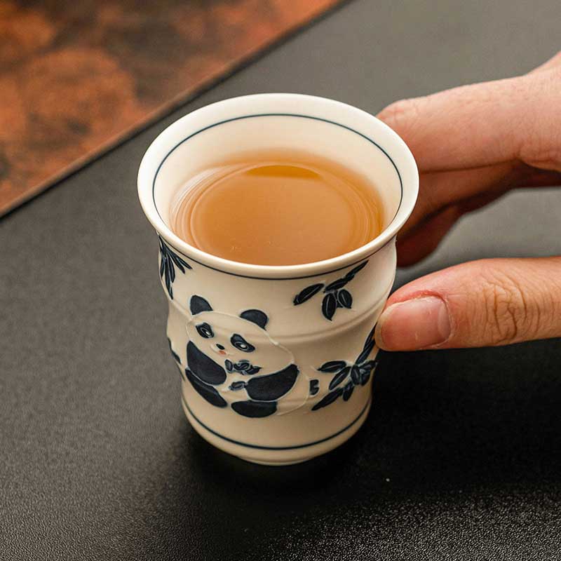 Chinese-Hand-Painted-Panda-Ceramic-Tea-Cup-with-Bamboo-Joint-Design-70ml-4