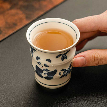 Chinese-Hand-Painted-Panda-Ceramic-Tea-Cup-with-Bamboo-Joint-Design-70ml-4