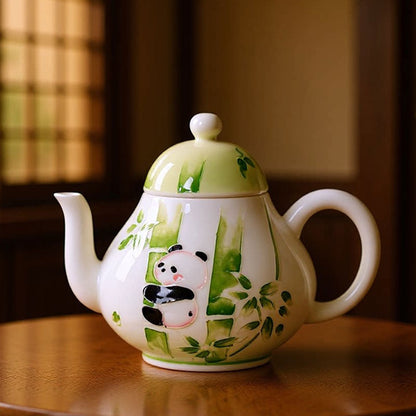 Chinese Hand-Painted Panda Ceramic Teapot 150ml-1