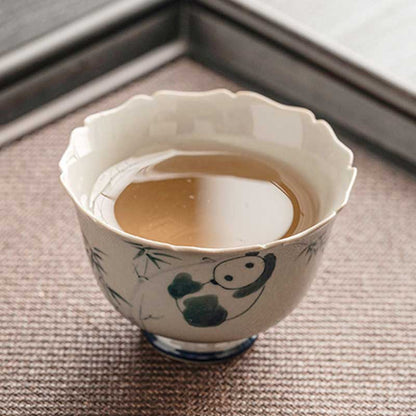 Chinese-Hand-Painted-Panda-Playing-with-Bamboo-Ceramic-Tea-Cup-60ml-2