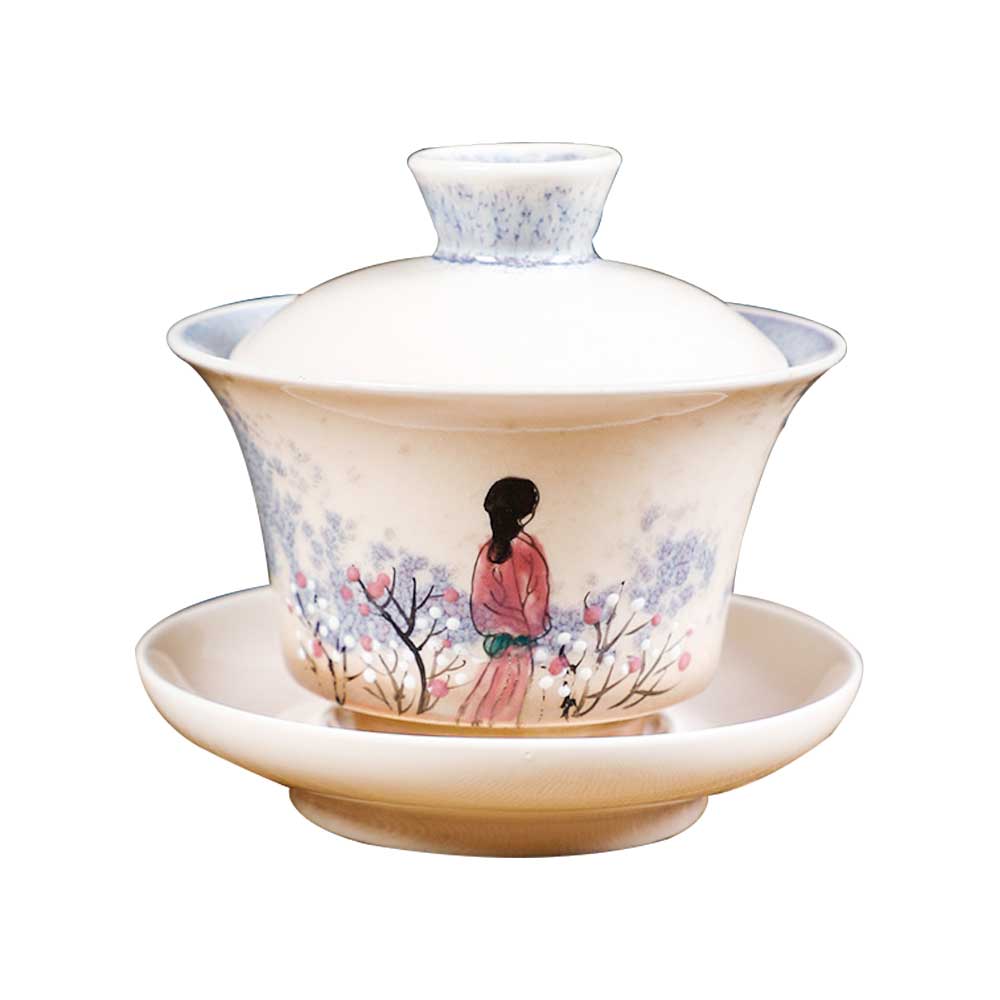 Chinese Jun Kiln Handmade Painted Ceramic Gaiwan-1