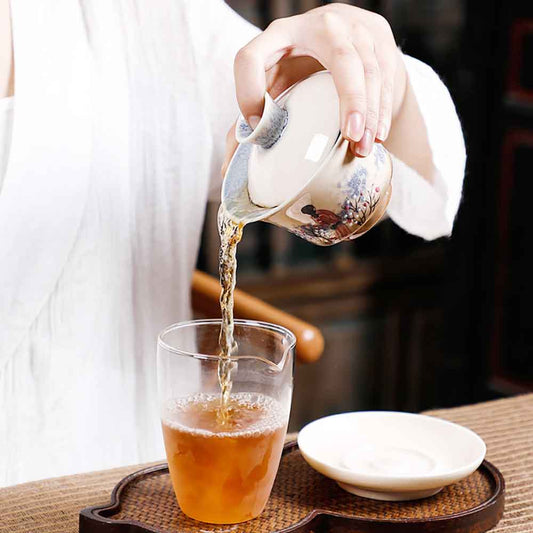 Chinese Jun Kiln Handmade Painted Ceramic Gaiwan-4