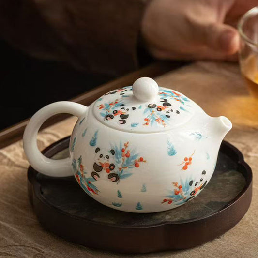 Chinese-Panda-White-Porcelain-Teapot-200ml-1