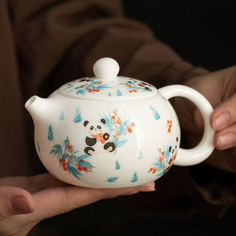 Chinese-Panda-White-Porcelain-Teapot-200ml-3