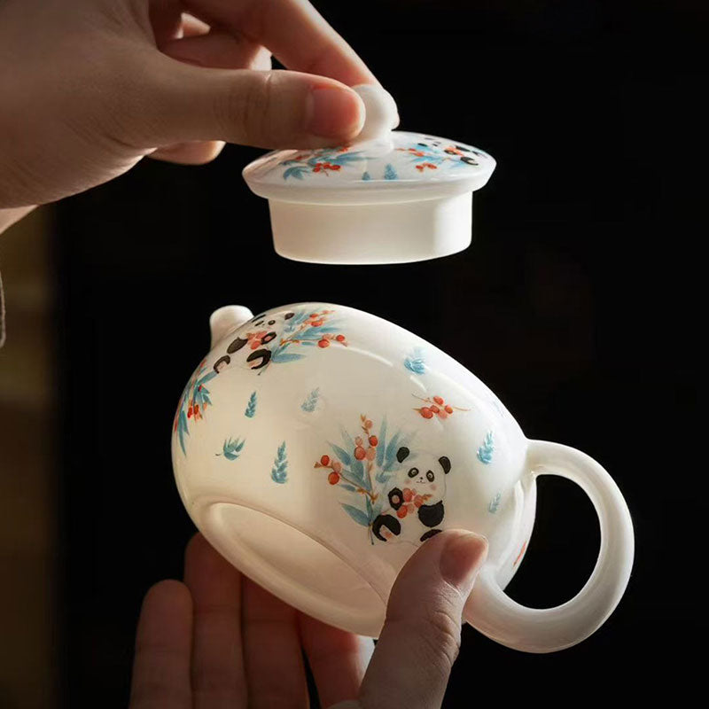 Chinese-Panda-White-Porcelain-Teapot-200ml-5