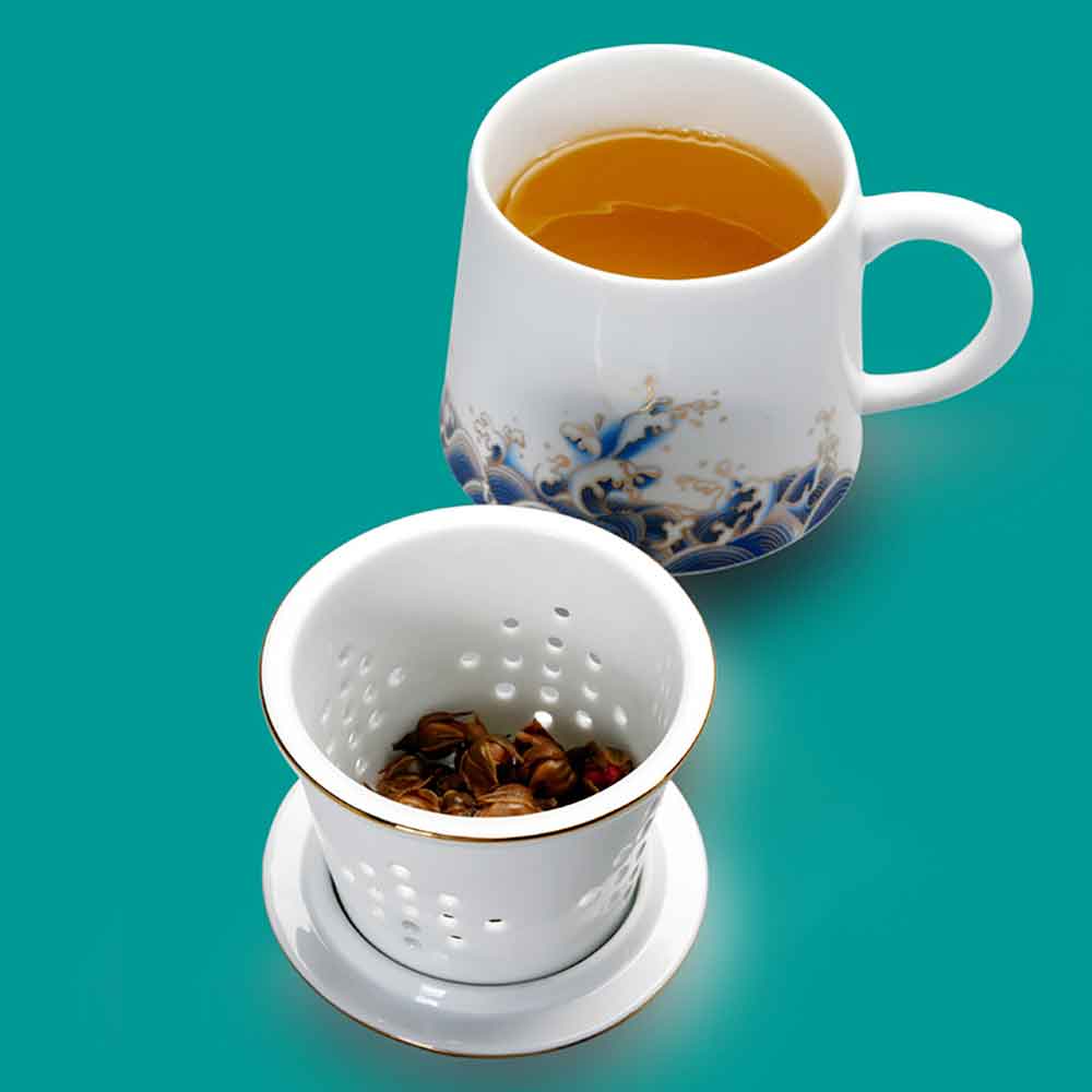 Chinese Ceramic Tea Cup Mug With Tea Strainer-5