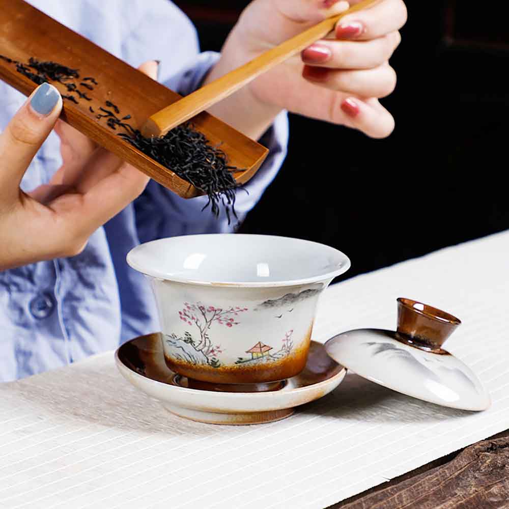 Chinese Retro Handmade Ceramic Gaiwan