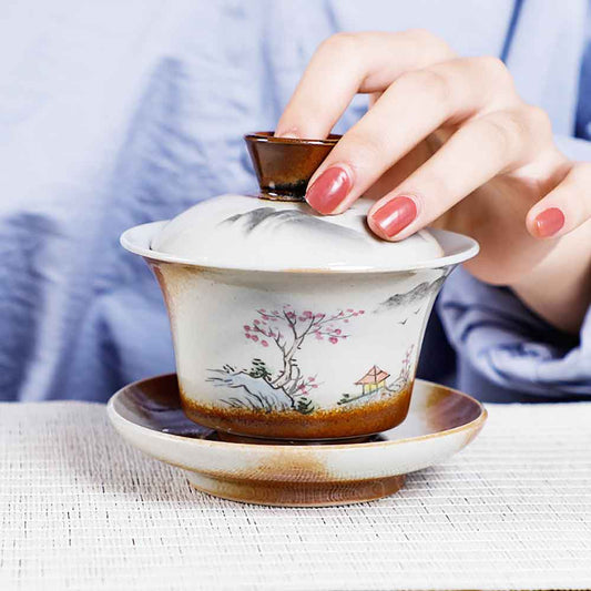 Chinese Retro Handmade Ceramic Gaiwan