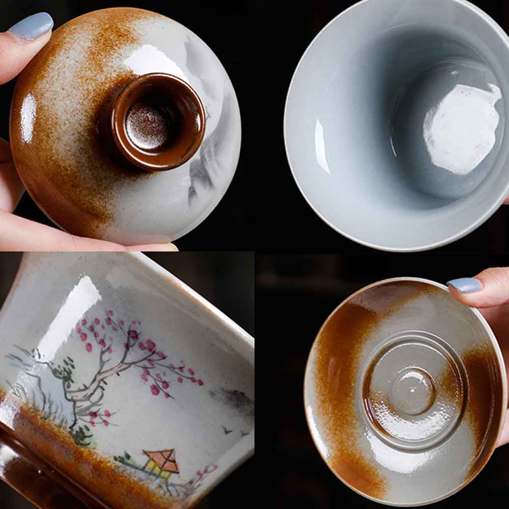 Chinese Retro Handmade Ceramic Gaiwan