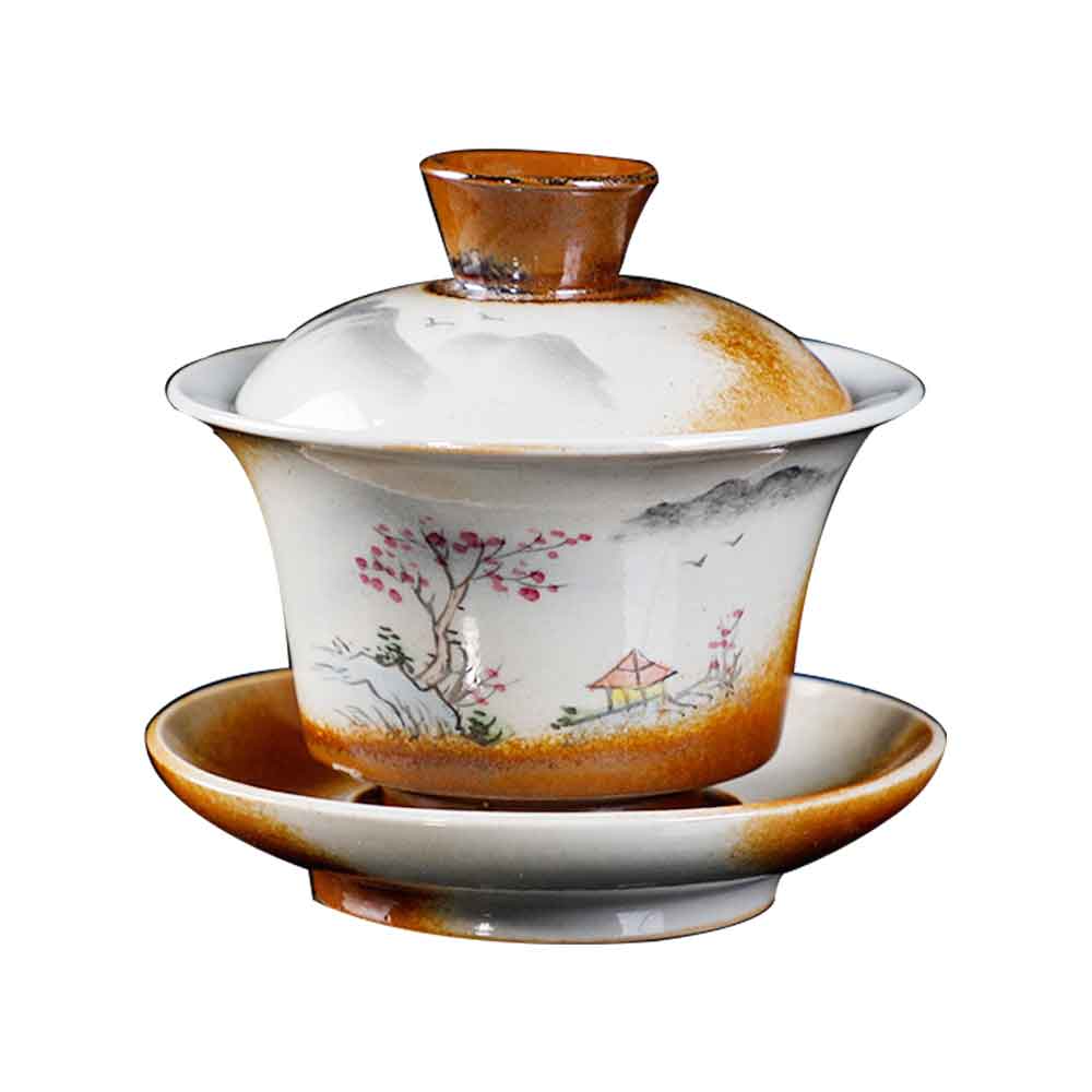 Chinese Retro Handmade Ceramic Gaiwan