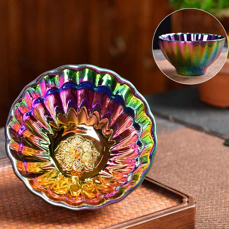 Colorful Gilding Tenmoku Jian Ware Ceramic Tea Cup-2