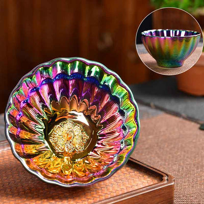 Colorful Gilding Tenmoku Jian Ware Ceramic Tea Cup-2