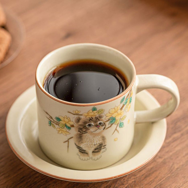 Cute-Cat-Ru-Kiln-Coffee-Mug-and-Saucer-Set-3