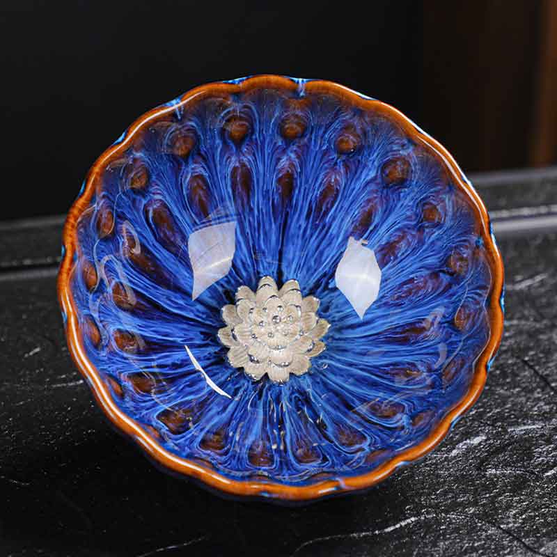 Fambe Lotus Tenmoku Jian Bowl Ceramic Tea Cup-2