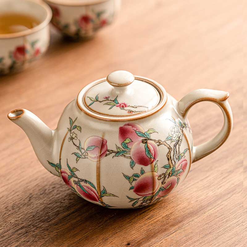 Famille-Rose-Nine-Peach-Ceramic-Teapot-220ml-2