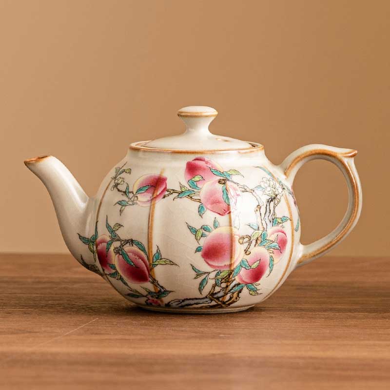 Famille-Rose-Nine-Peach-Ceramic-Teapot-220ml-3