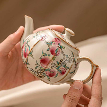 Famille-Rose-Nine-Peach-Ceramic-Teapot-220ml-5