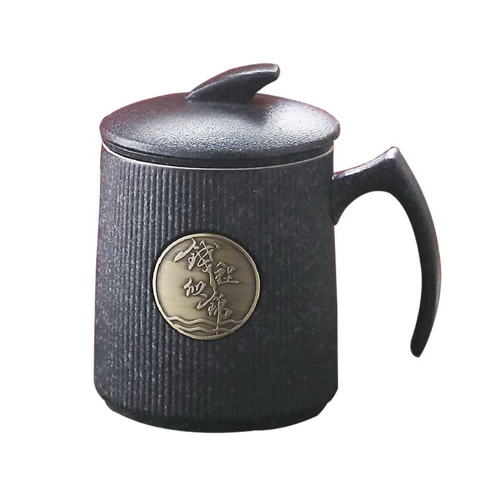 Good Luck Ceramic Tea Cup Mug with Tea Strainer-2