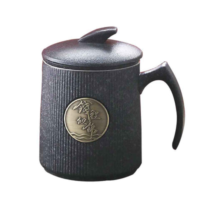 Good Luck Ceramic Tea Cup Mug with Tea Strainer-2