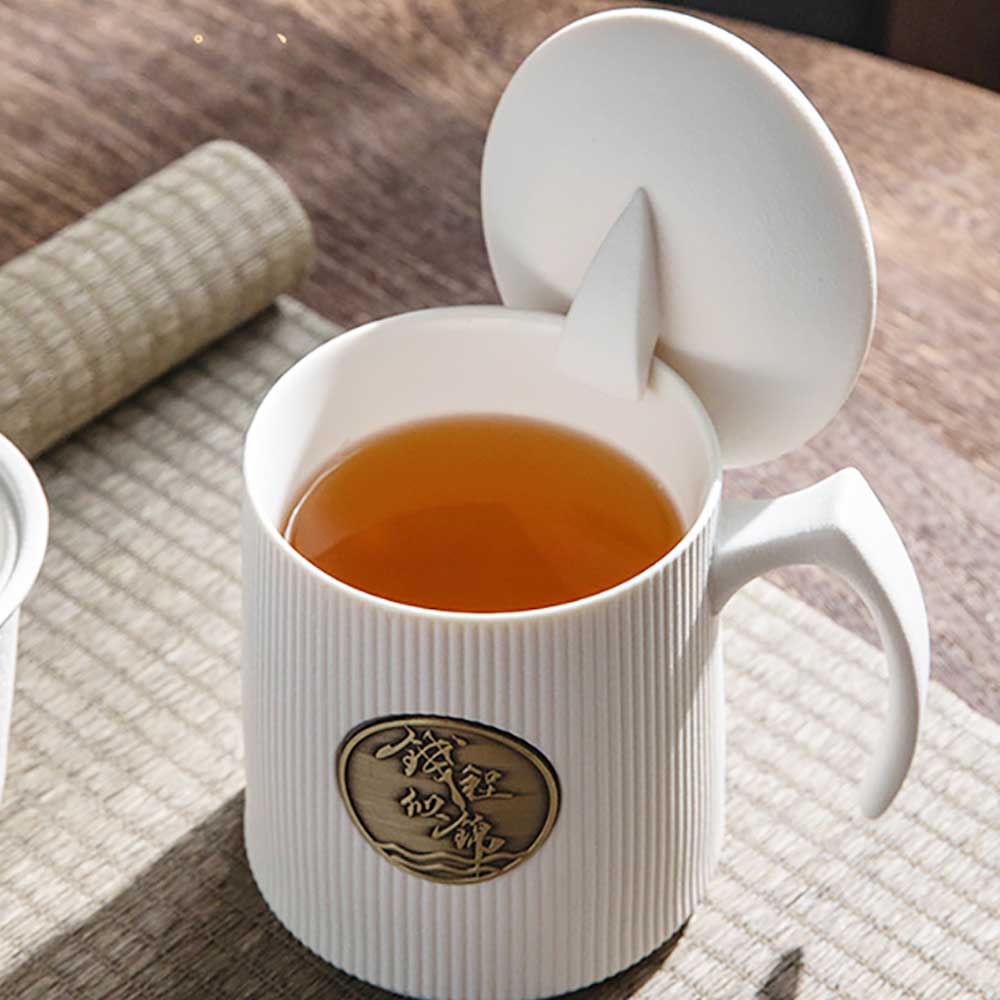 Good Luck Ceramic Tea Cup Mug with Tea Strainer-3