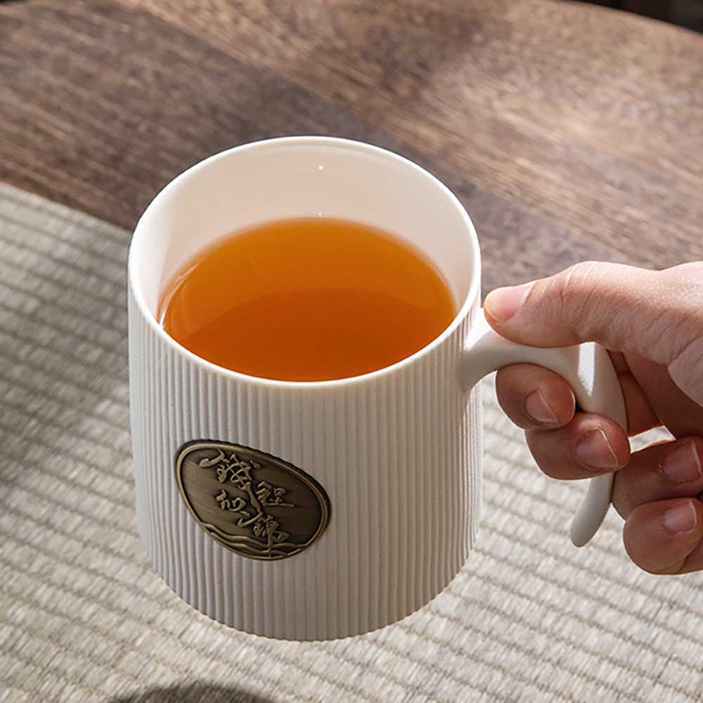 Good Luck Ceramic Tea Cup Mug with Tea Strainer-6