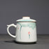 Hand Painted Lotus Ceramic Tea Cup Mug with Tea Strainer-3