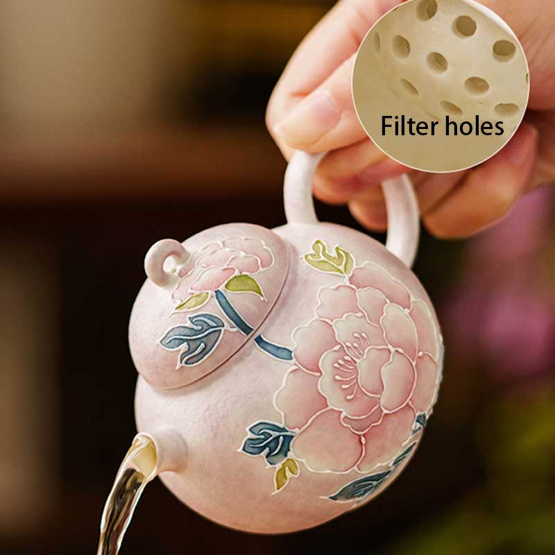 Hand-painted-Peony-and-Butterfly-Ceramic-Teapot-145ml-4