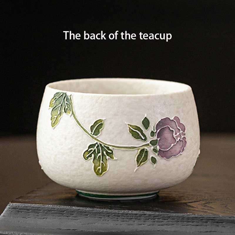 Hand-painted-Relief-Peony-Luohan-Ceramic-Teacup-141ml-2
