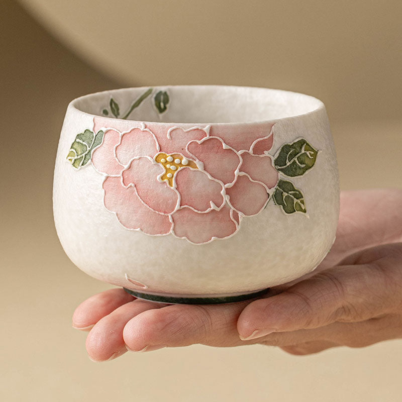 Hand-painted-Relief-Peony-Luohan-Ceramic-Teacup-141ml-5