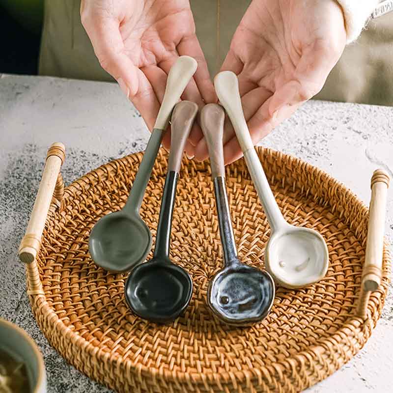 Handmade Ceramic Vintage Coffee Spoon-3