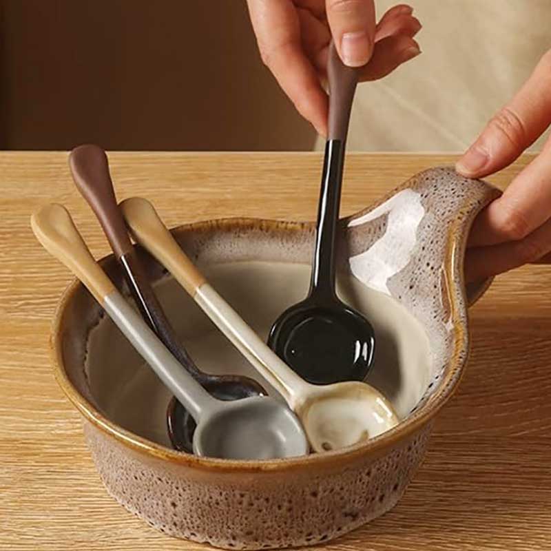 Handmade Ceramic Vintage Coffee Spoon-5