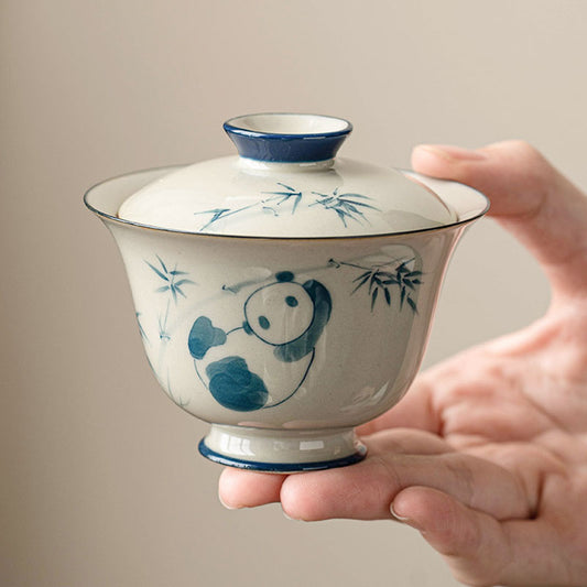 Handmade Panda Ceramic Gaiwan-3