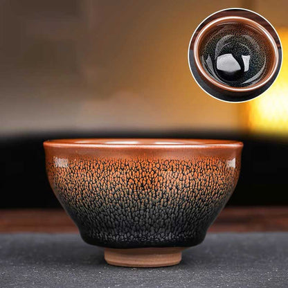Jianyang Jian Bowl Golden Partridge Tenmoku Tea Cup