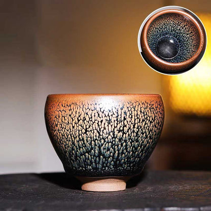 Jianyang Jian Bowl Golden Partridge Tenmoku Tea Cup