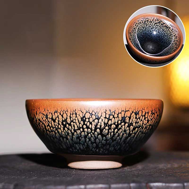 Jianyang Jian Bowl Golden Partridge Tenmoku Tea Cup