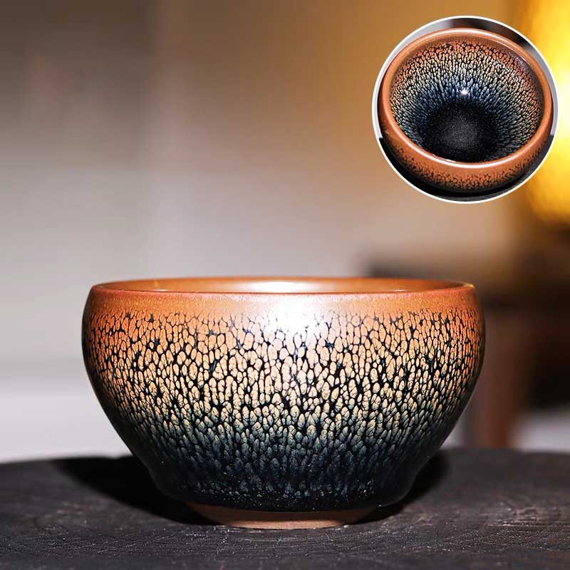 Jianyang Jian Bowl Golden Partridge Tenmoku Tea Cup