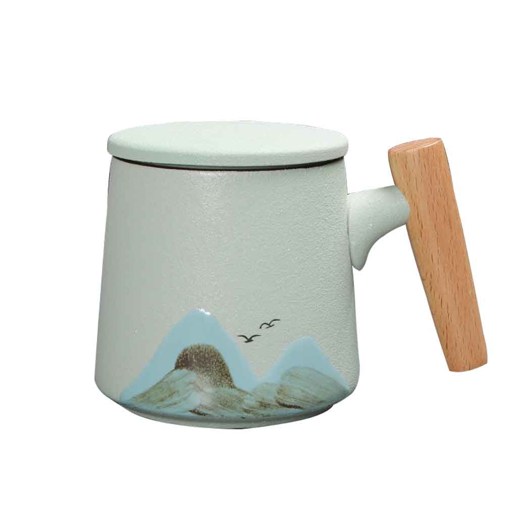 Landscape Ceramic Tea Cup Mug with Tea Strainer-4