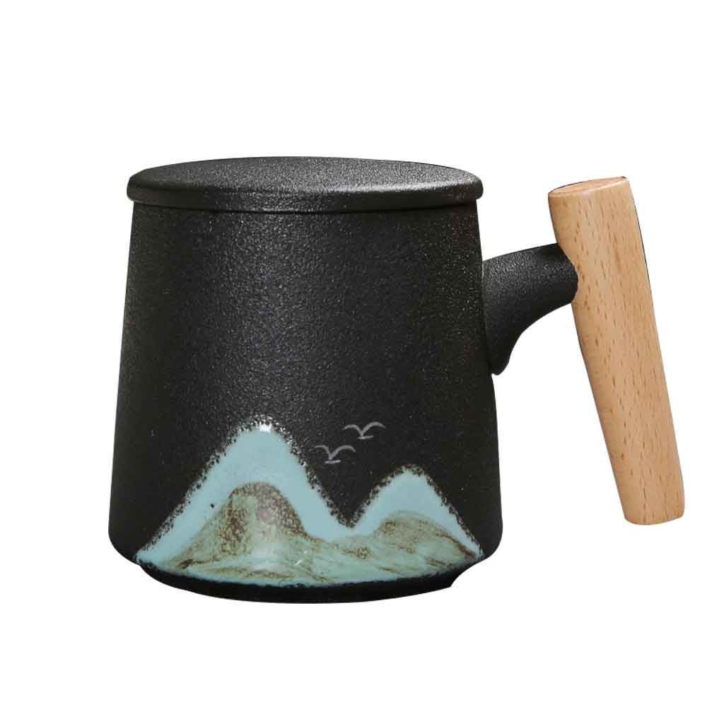Landscape Ceramic Tea Cup Mug with Tea Strainer-7