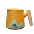 Landscape Ceramic Tea Cup Mug with Tea Strainer-8