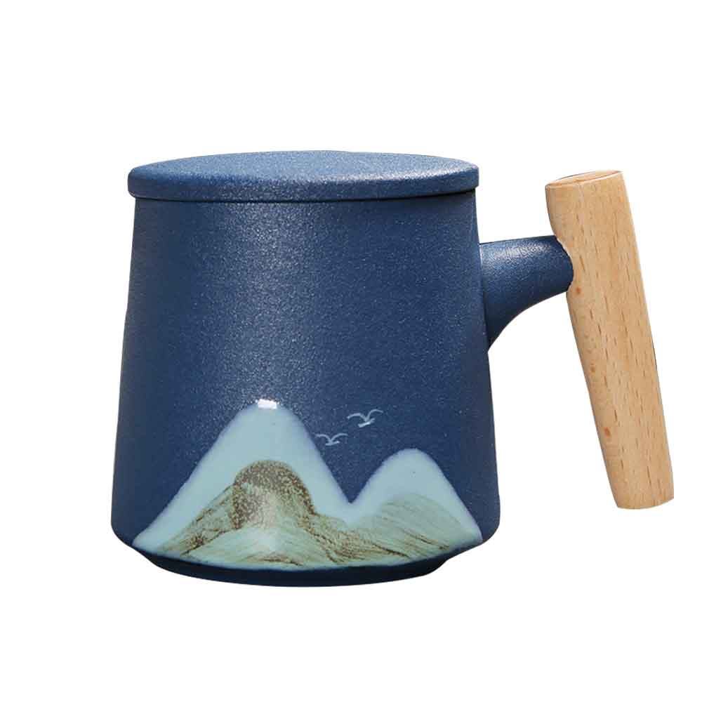 Landscape Ceramic Tea Cup Mug with Tea Strainer-9