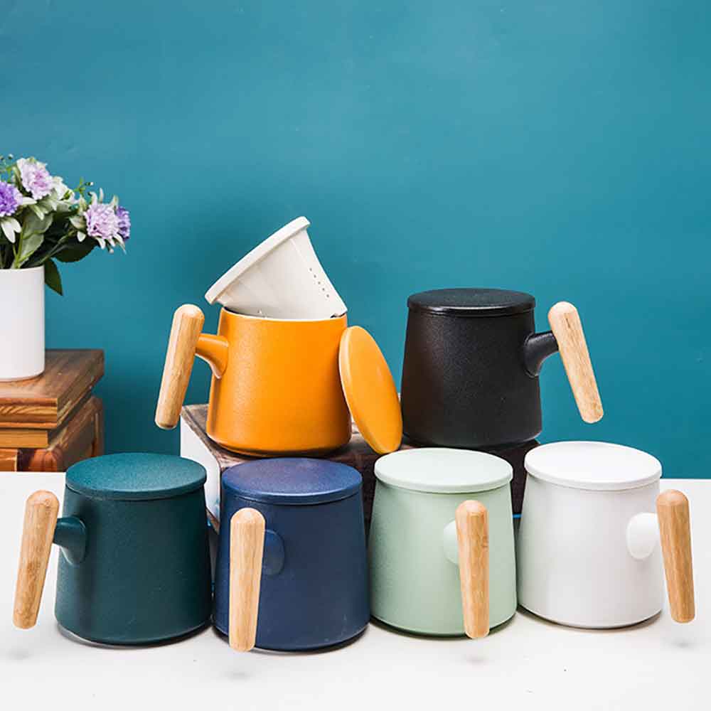 Landscape Ceramic Tea Cup Mug with Tea Strainer-2