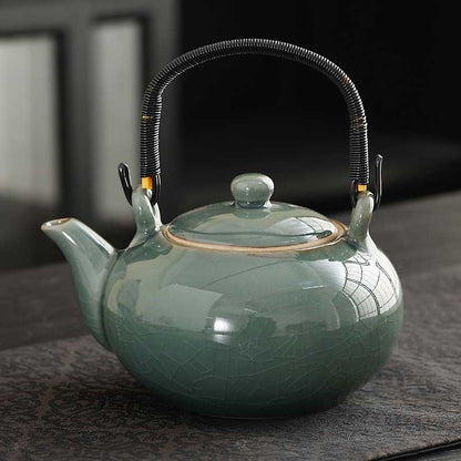 Large-capacity-Crackle-Glaze-Ceramic-Swing-handle-Teapot-with-Strainer-grey-green